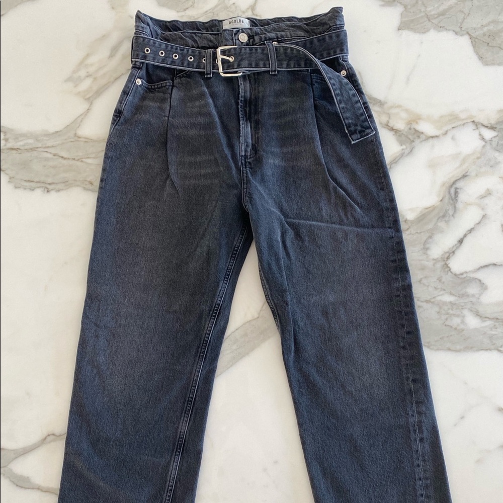 Agolde 90’s Paperbag Reworked Black Jeans - 27